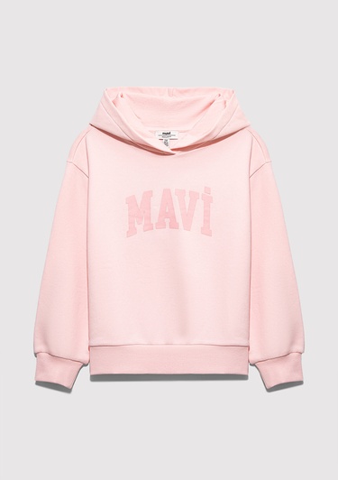  Mavi Mavi Logo Baskılı Pembe Sweatshirt 7S10147-71007