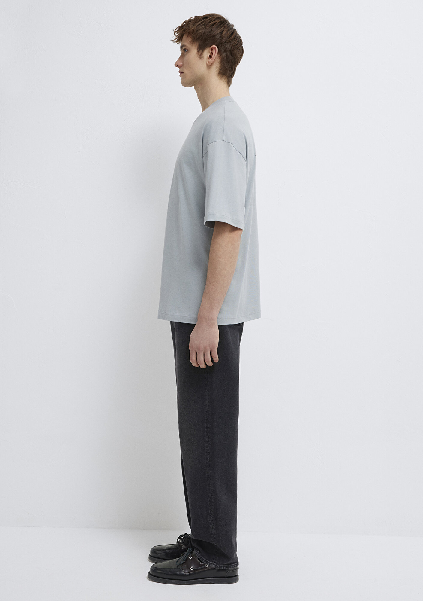 Mavi Mavi Sırt Baskılı Gri Tişört Oversize / Geniş Kesim 0613210-70093