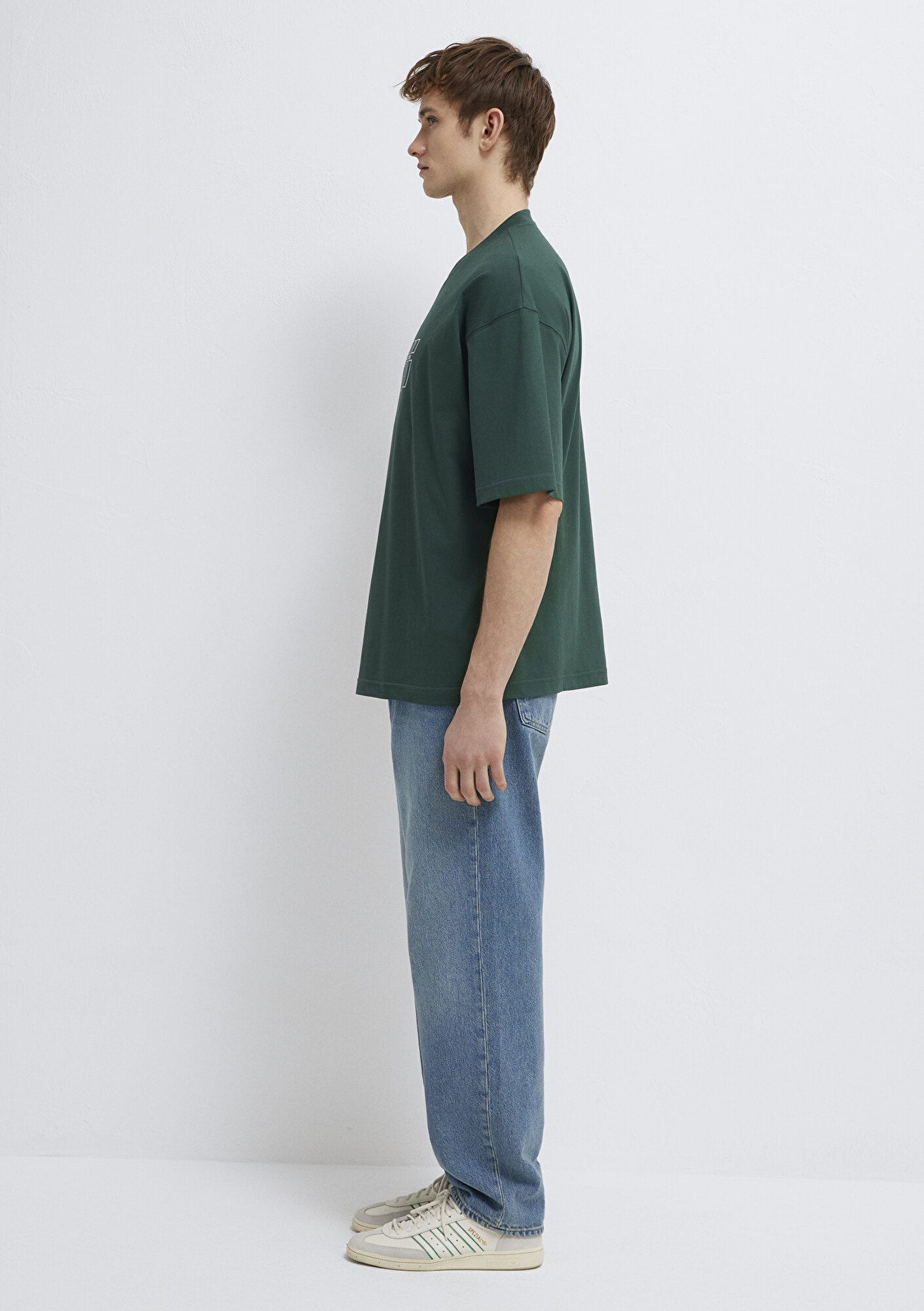  Mavi Mavi Logo Baskılı Yeşil Tişört Oversize / Geniş Kesim 0611827-71601