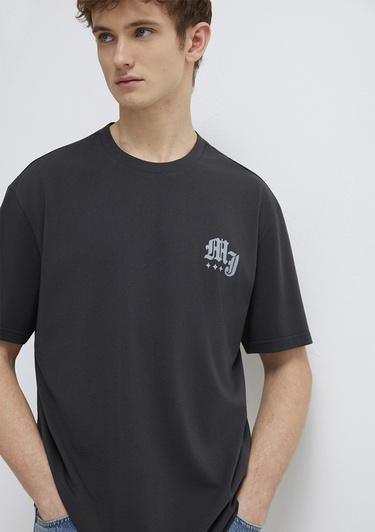  Mavi Mavi Jeans Baskılı Antrasit Tişört Loose Fit / Bol Rahat Kesim 0613212-70087