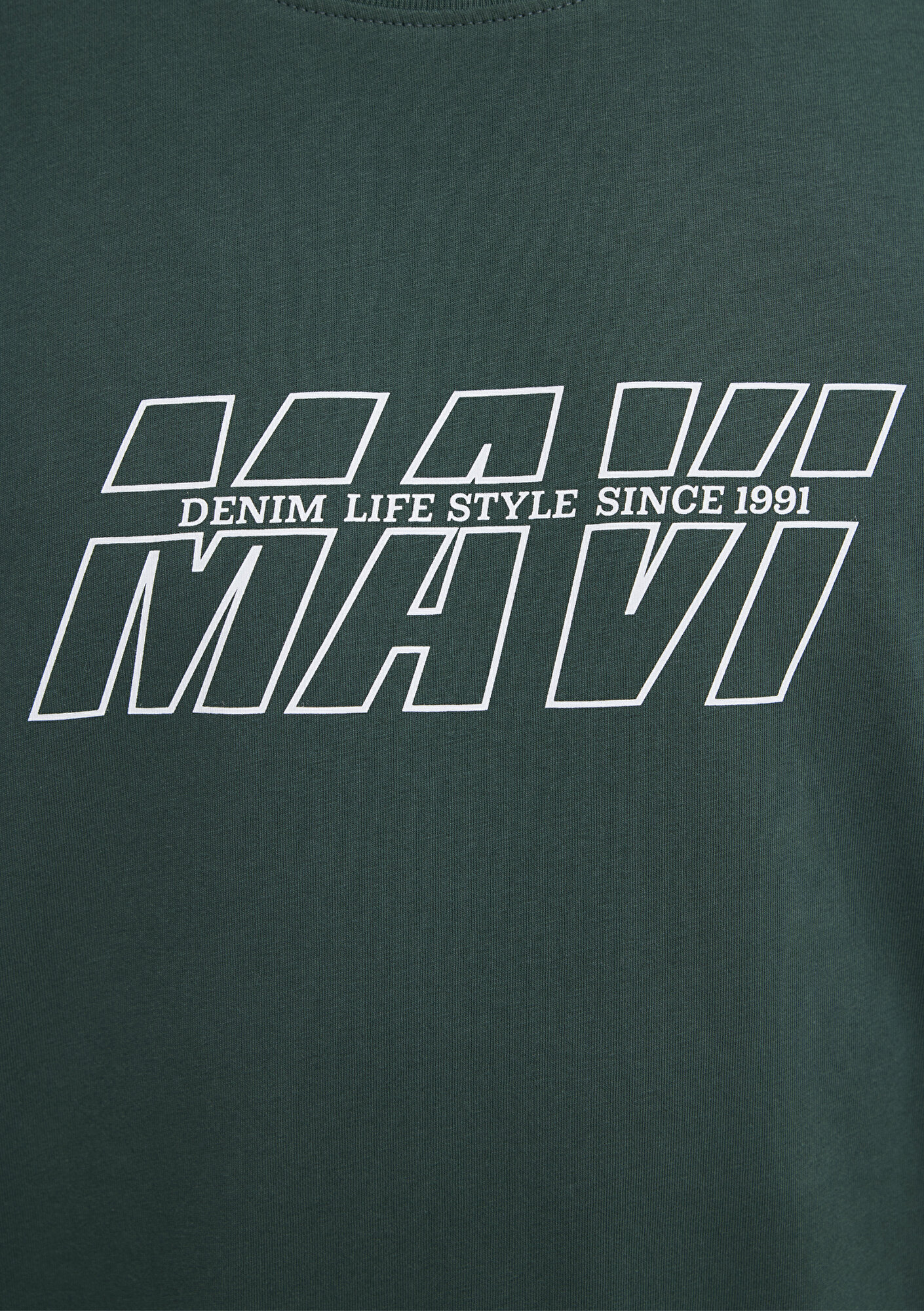 Mavi Mavi Logo Baskılı Yeşil Tişört Oversize / Geniş Kesim 0611827-71601