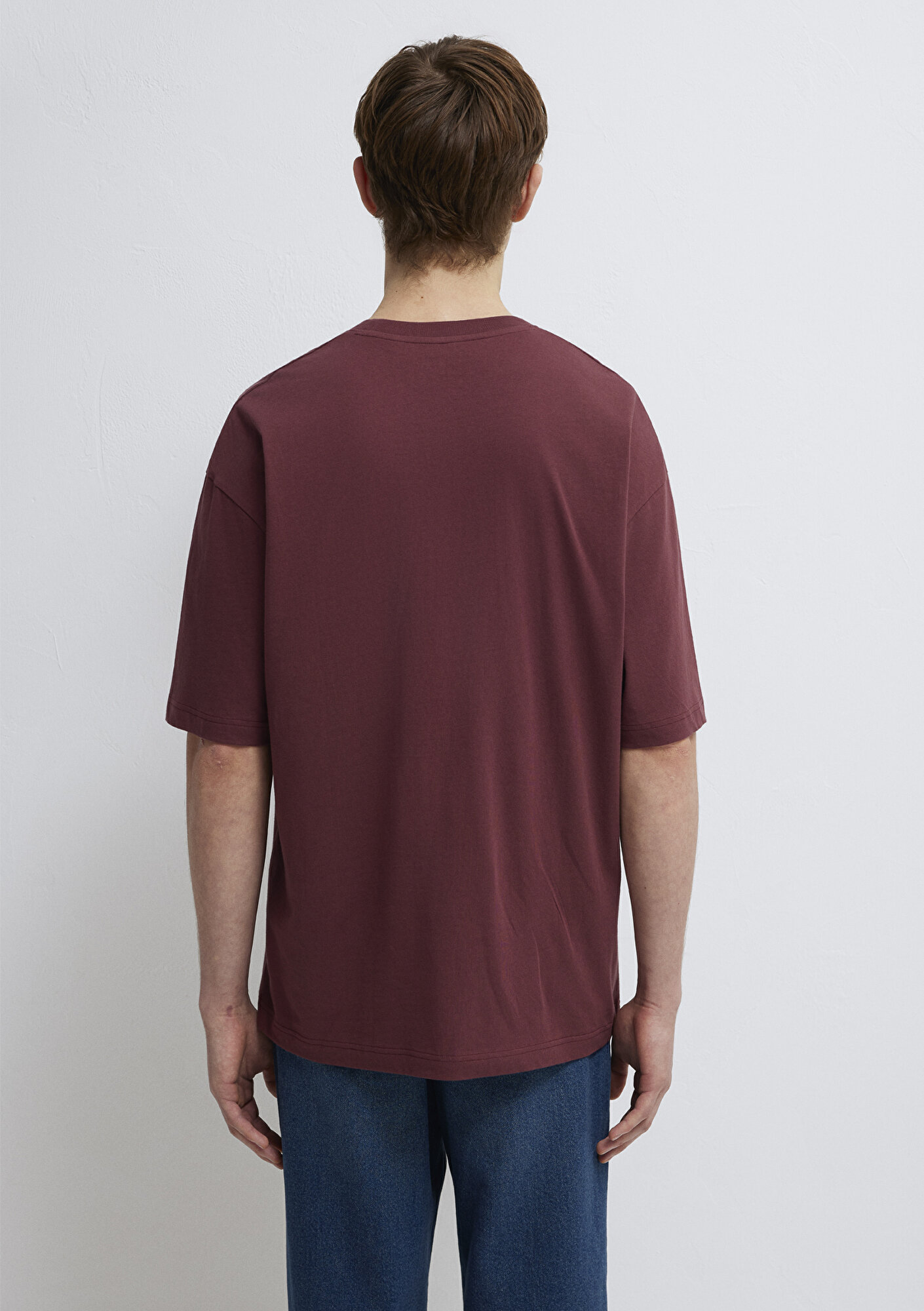 Mavi Mavi Baskılı Bordo Tişört Oversize / Geniş Kesim 0613211-70396