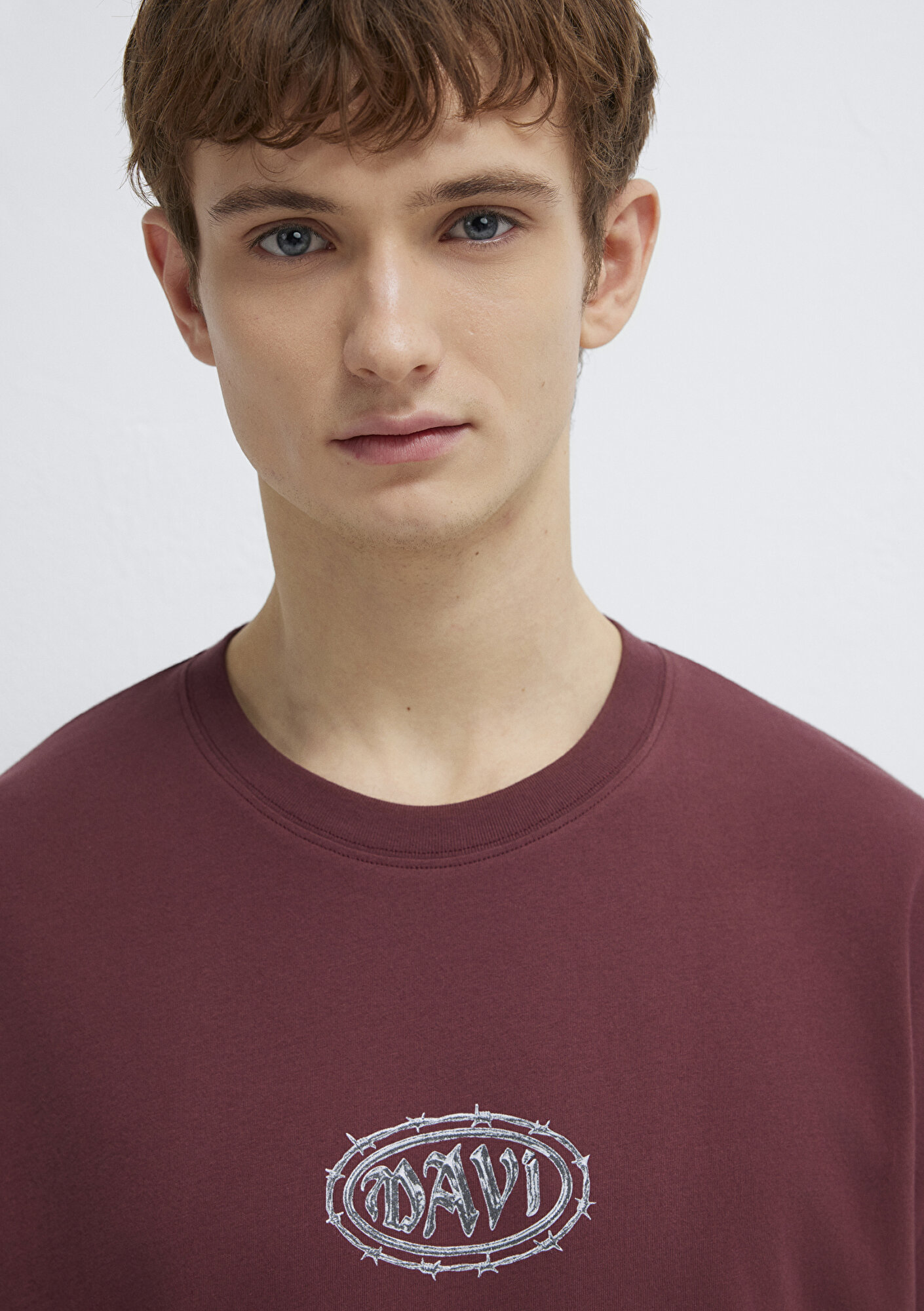  Mavi Mavi Baskılı Bordo Tişört Oversize / Geniş Kesim 0613211-70396