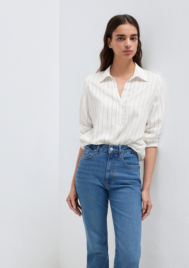  Mavi Çizgili Bluz 1211427-83485