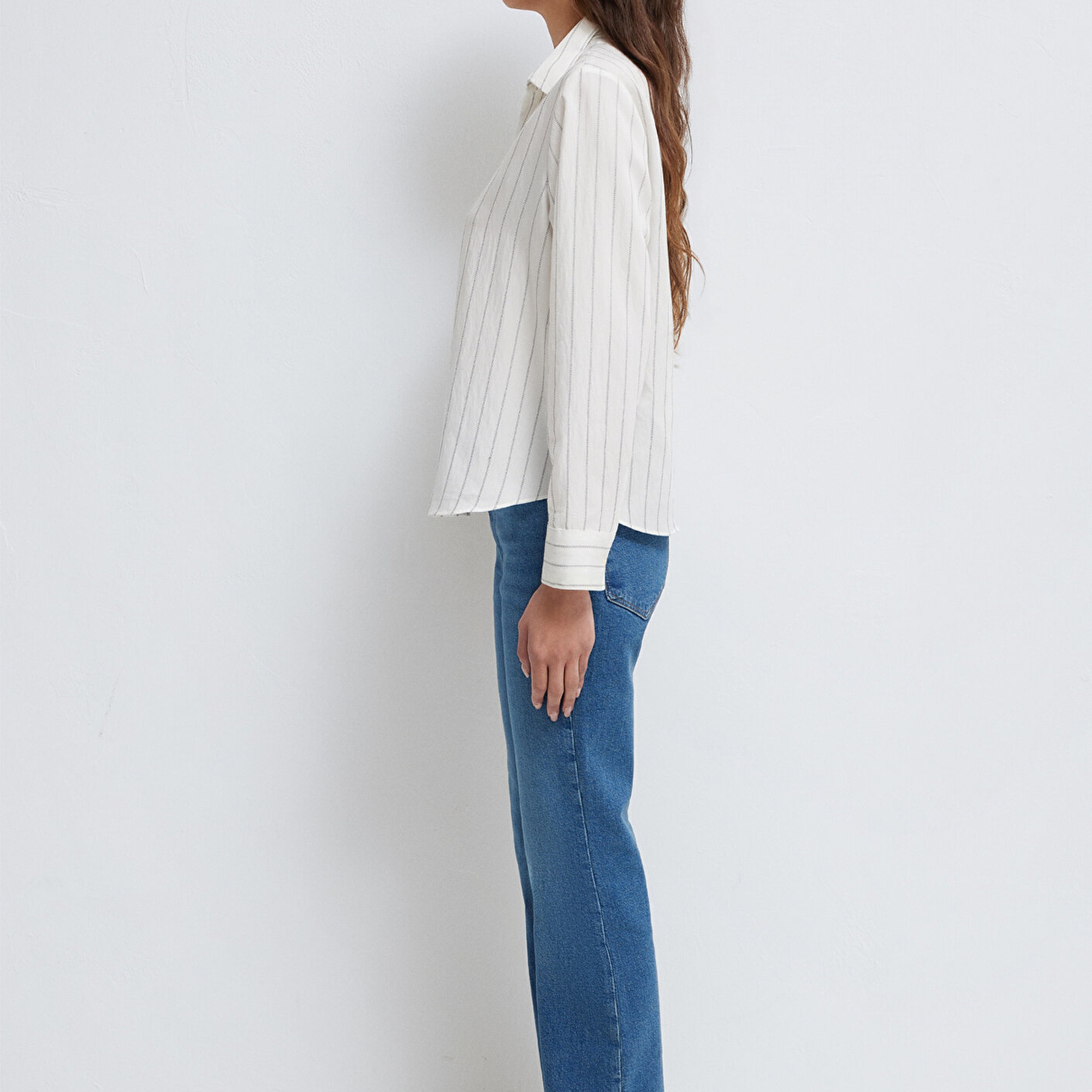 Mavi Çizgili Bluz 1211427-83485