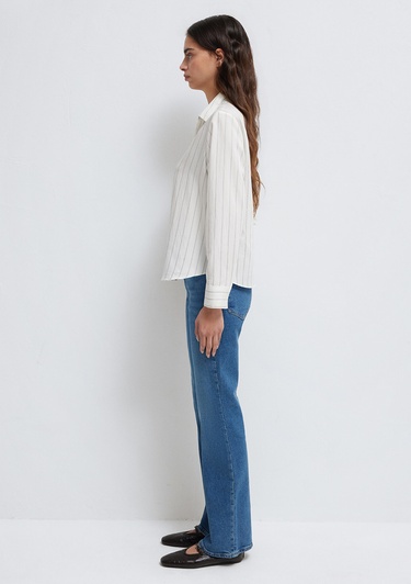  Mavi Çizgili Bluz 1211427-83485
