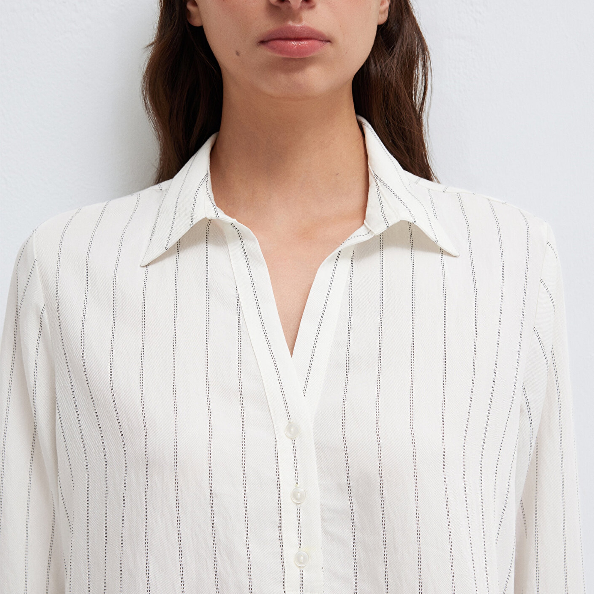 Mavi Çizgili Bluz 1211427-83485