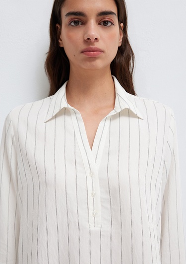  Mavi Çizgili Bluz 1211427-83485