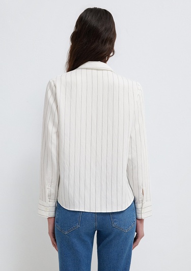  Mavi Çizgili Bluz 1211427-83485