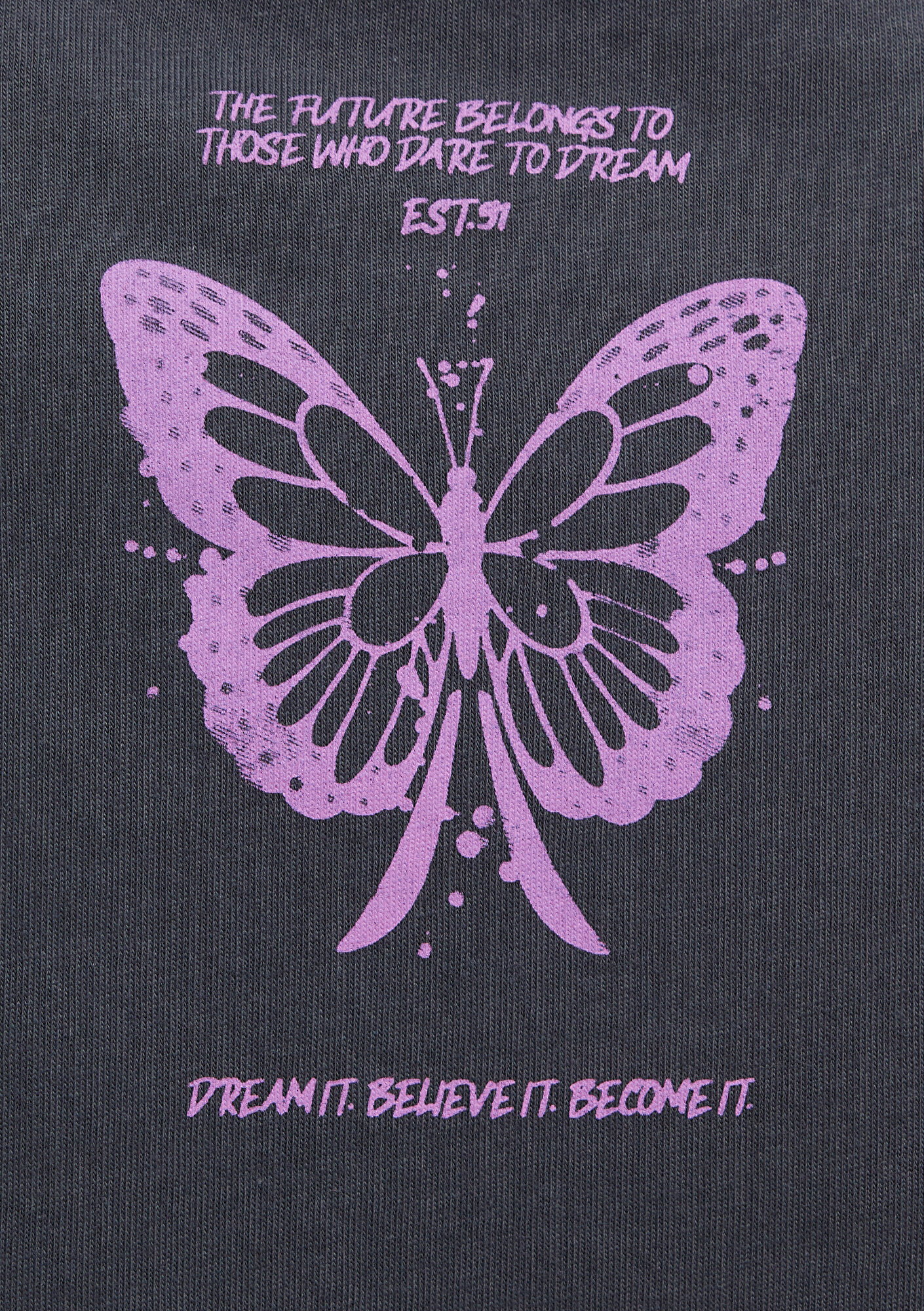 Mavi Kelebek Baskılı Gri Tişört Regular Fit / Normal Kesim 1613720-83620