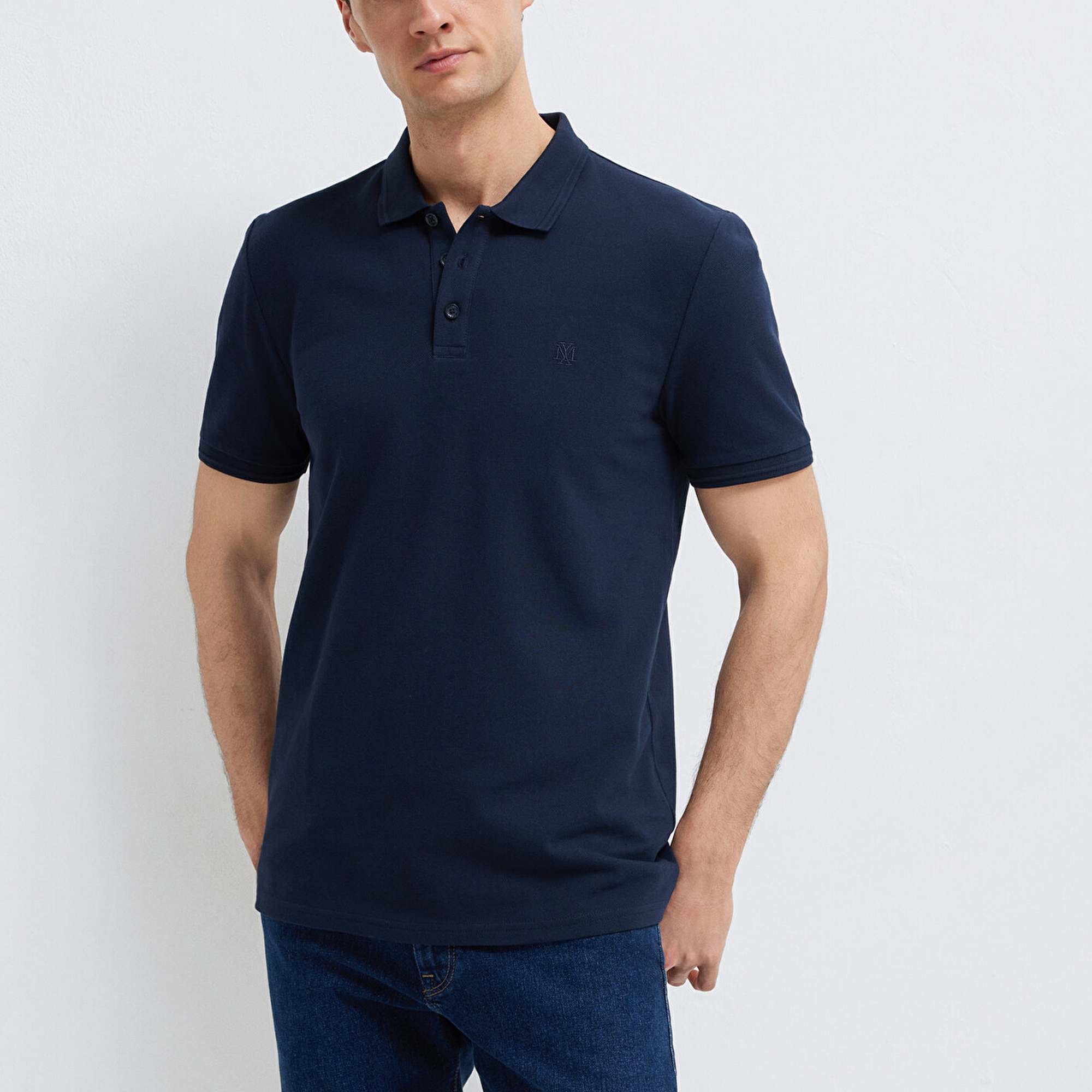 Mavi Lacivert Polo Tişört Slim Fit / Dar Kesim 064946-70490