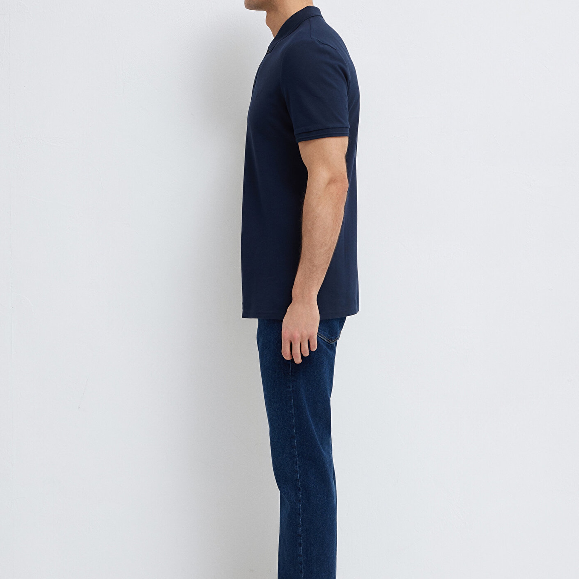 Mavi Lacivert Polo Tişört Slim Fit / Dar Kesim 064946-70490