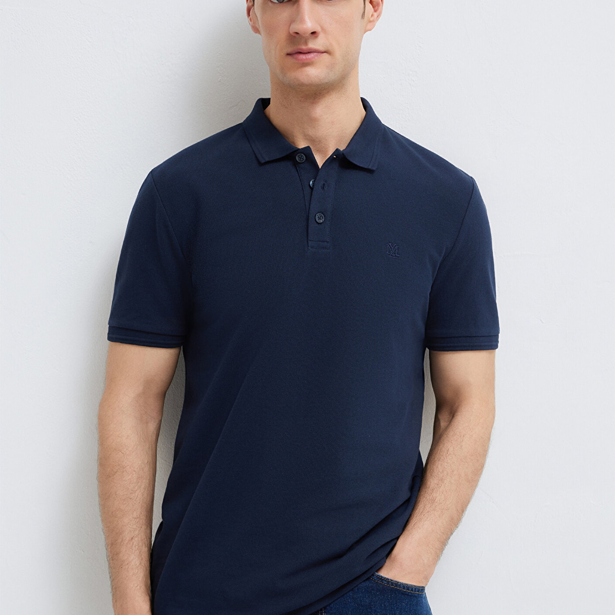 Mavi Lacivert Polo Tişört Slim Fit / Dar Kesim 064946-70490