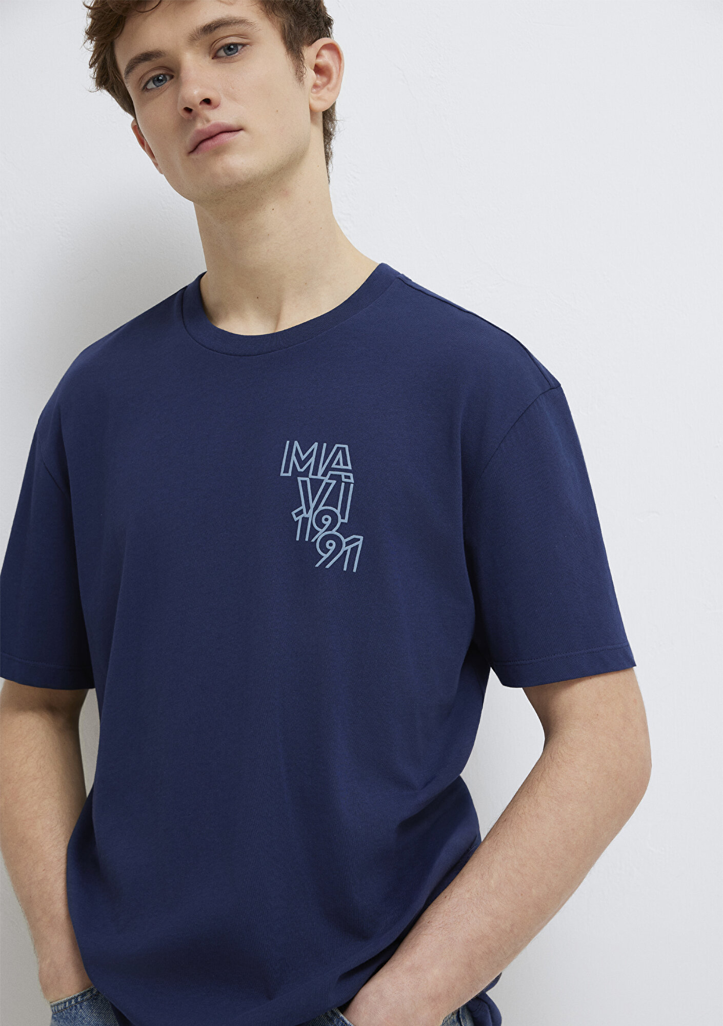 Mavi Mavi 1991 Baskılı Lacivert Tişört Loose Fit / Bol Rahat Kesim 0613147-70492