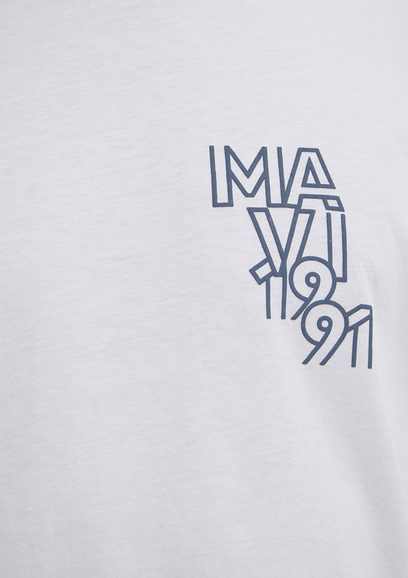 Mavi Mavi 1991 Baskılı Beyaz Tişört Loose Fit / Bol Rahat Kesim 0613147-620