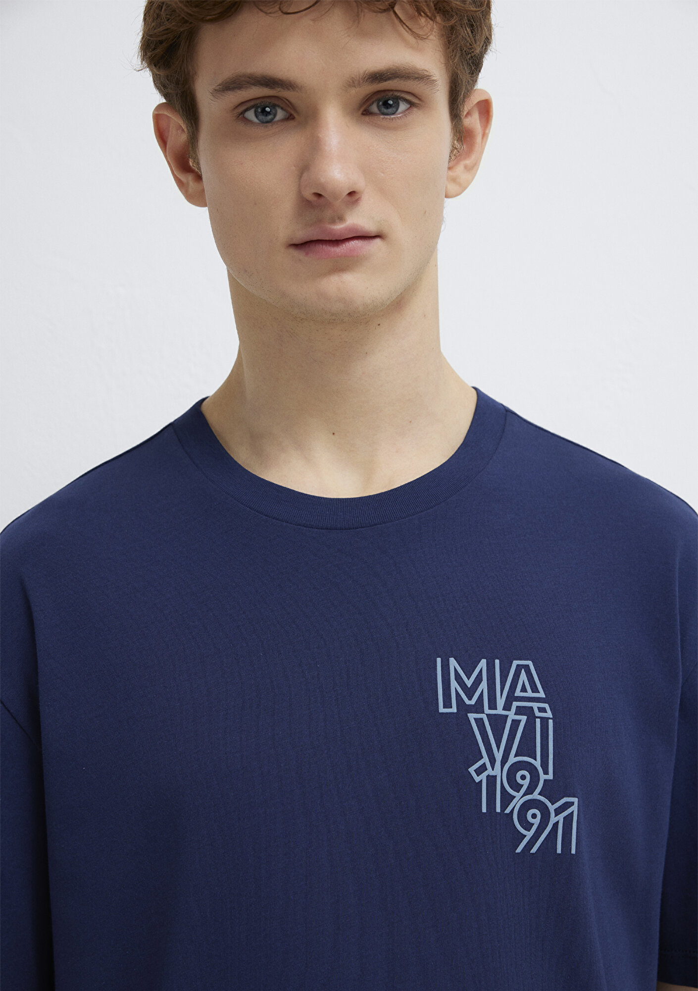  Mavi Mavi 1991 Baskılı Lacivert Tişört Loose Fit / Bol Rahat Kesim 0613147-70492