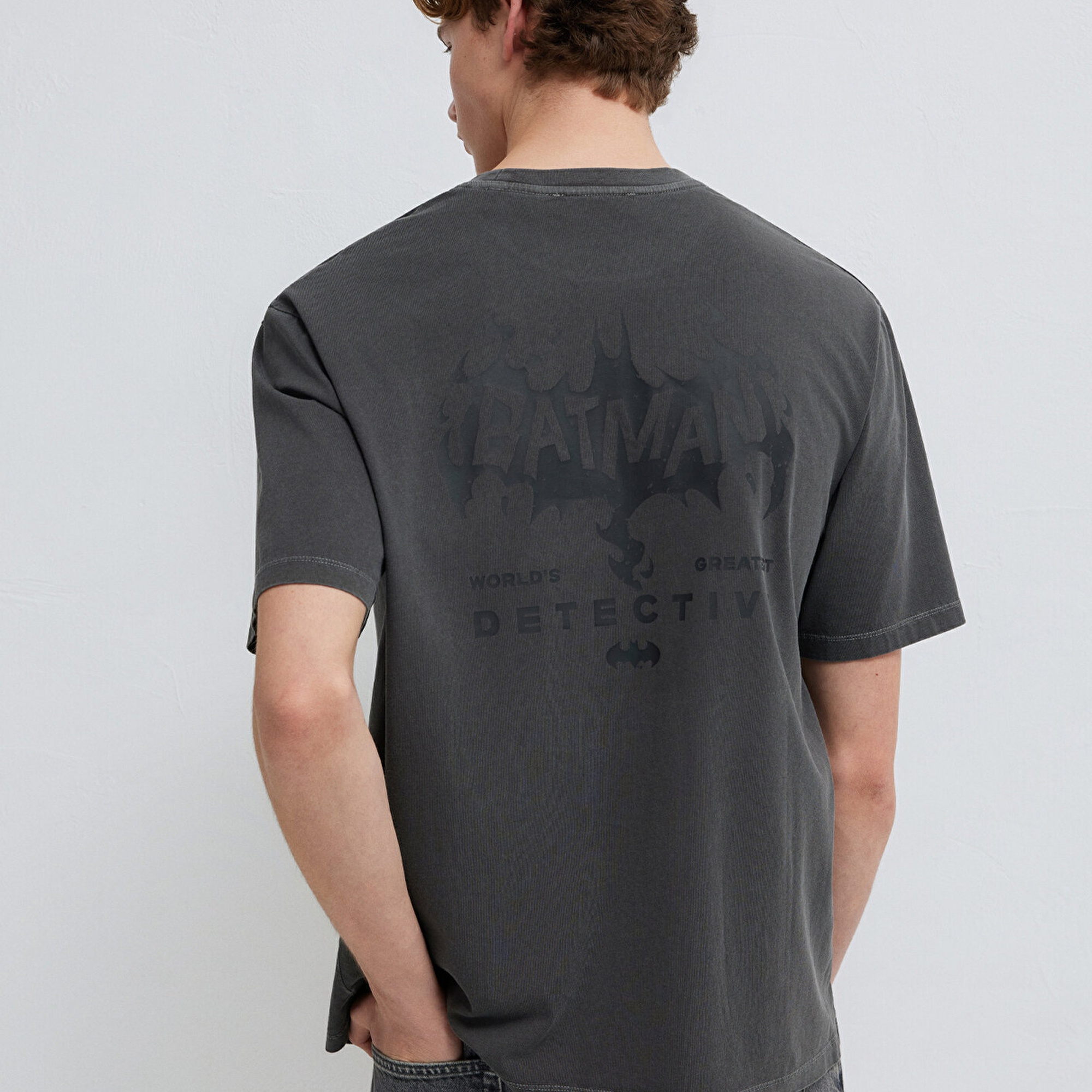 Mavi Batman Baskılı Siyah Tişört Relaxed Fit / Rahat Kesim 0613203-900