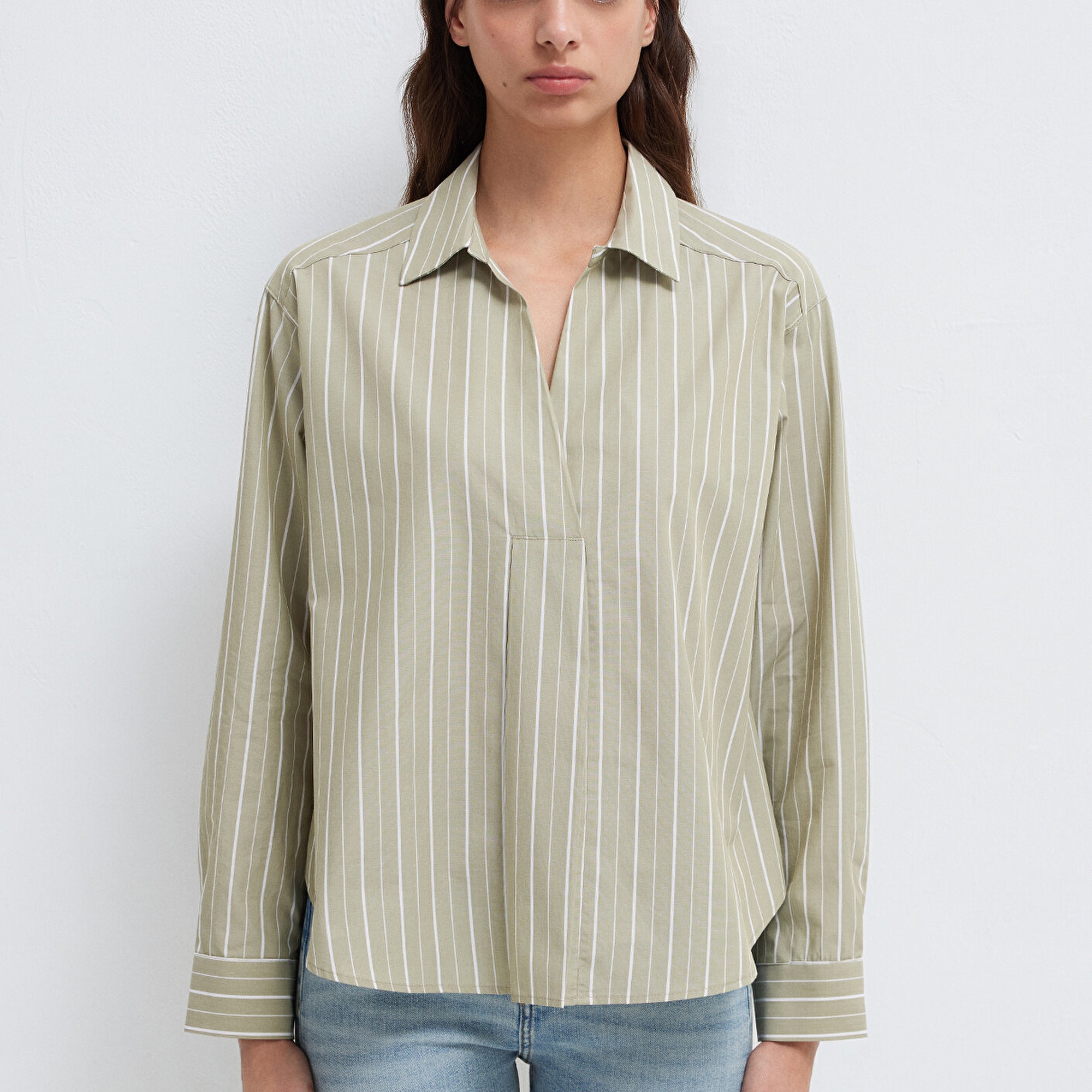 Mavi Çizgili Bluz 1211226-88069