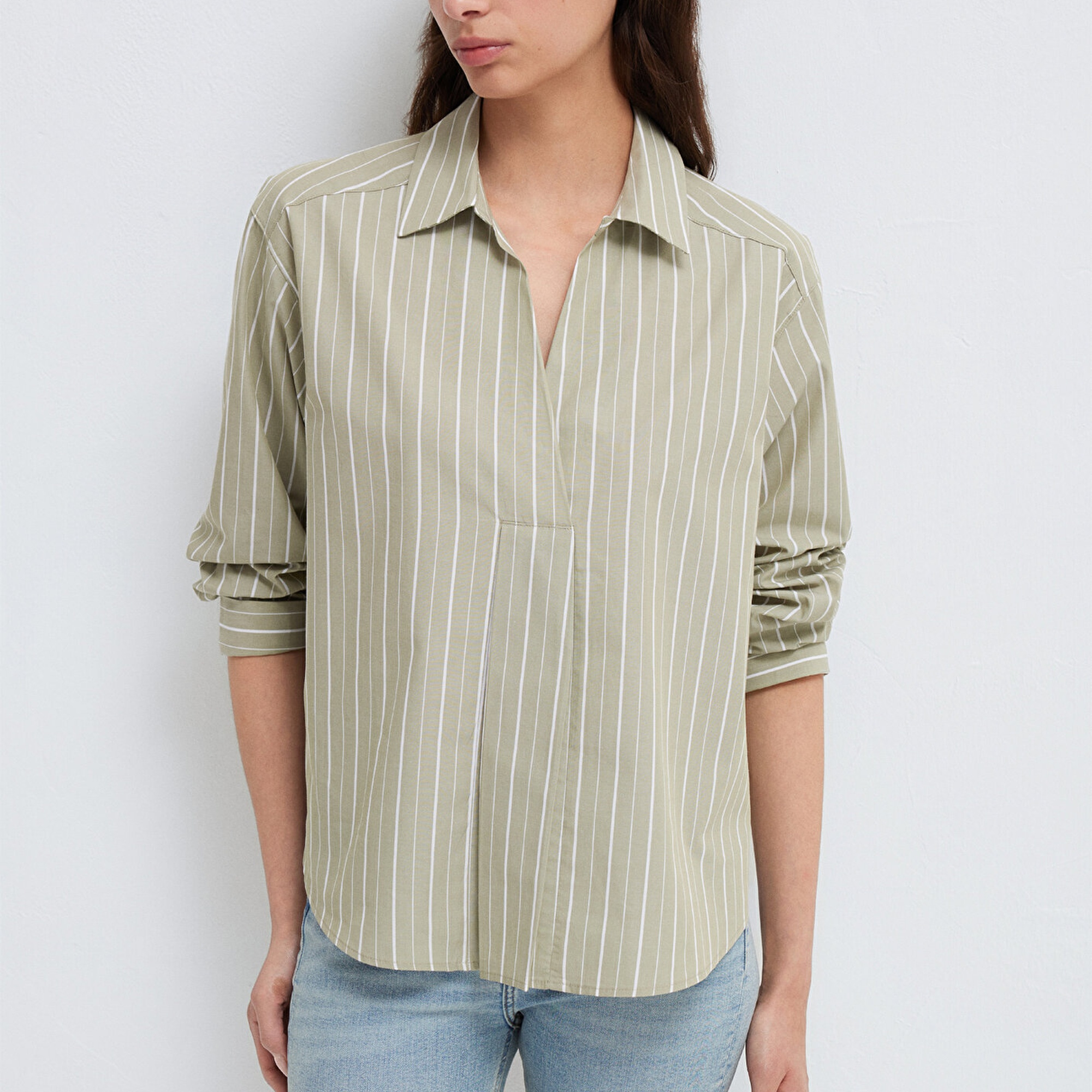 Mavi Çizgili Bluz 1211226-88069