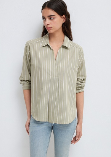  Mavi Çizgili Bluz 1211226-88069