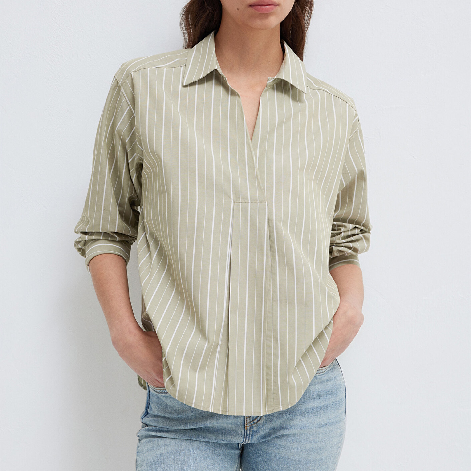 Mavi Çizgili Bluz 1211226-88069