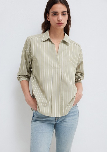  Mavi Çizgili Bluz 1211226-88069