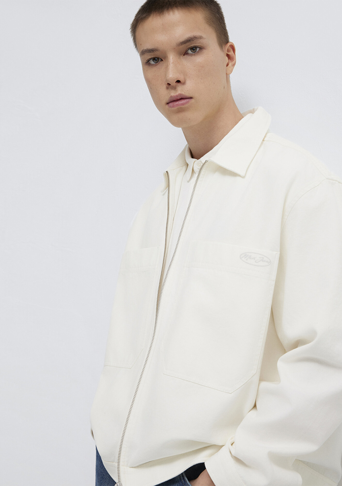  Mavi Ekru Gömlek Oversize / Geniş Kesim 0211861-70057