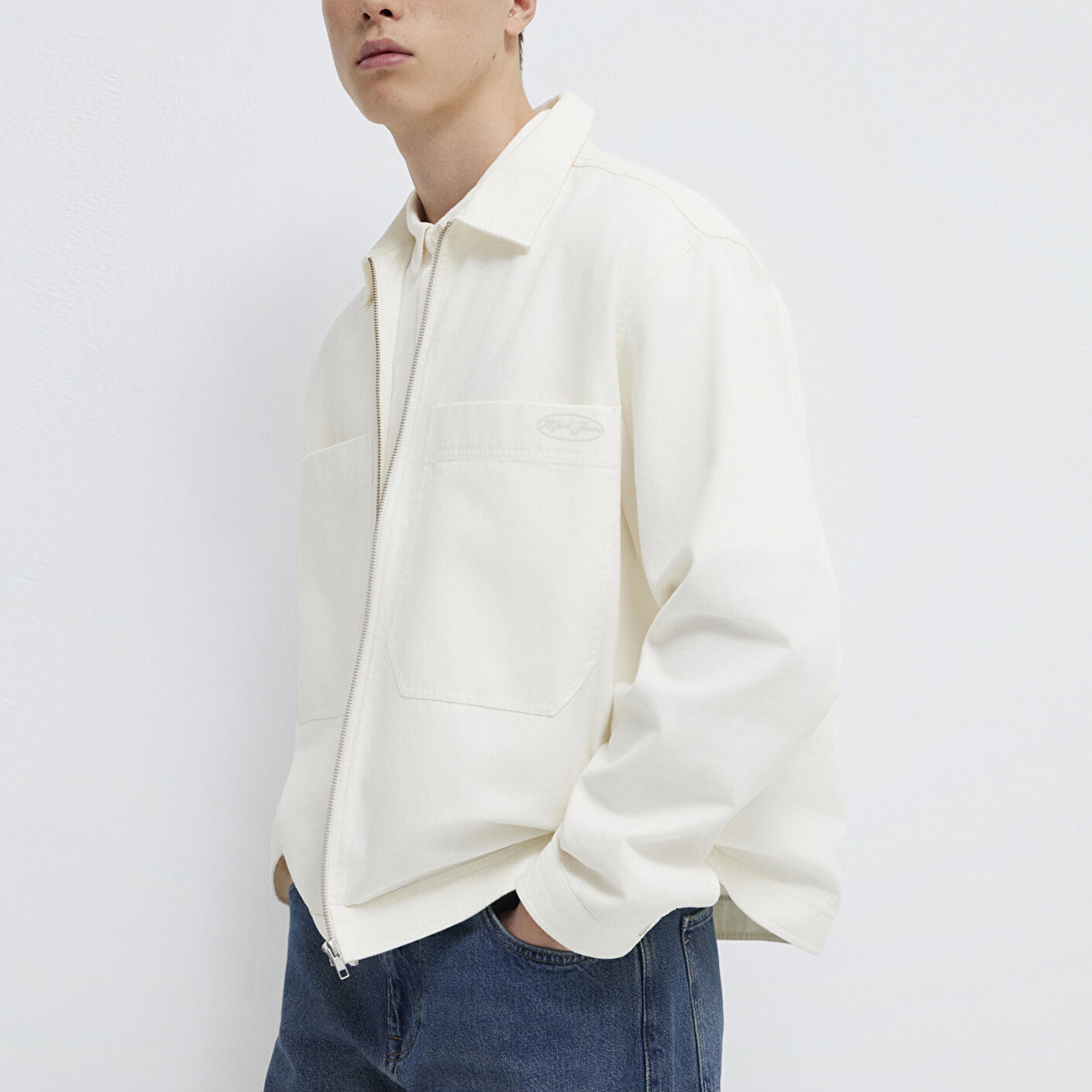 Mavi Ekru Gömlek Oversize / Geniş Kesim 0211861-70057