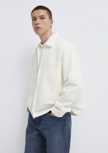  Mavi Ekru Gömlek Oversize / Geniş Kesim 0211861-70057