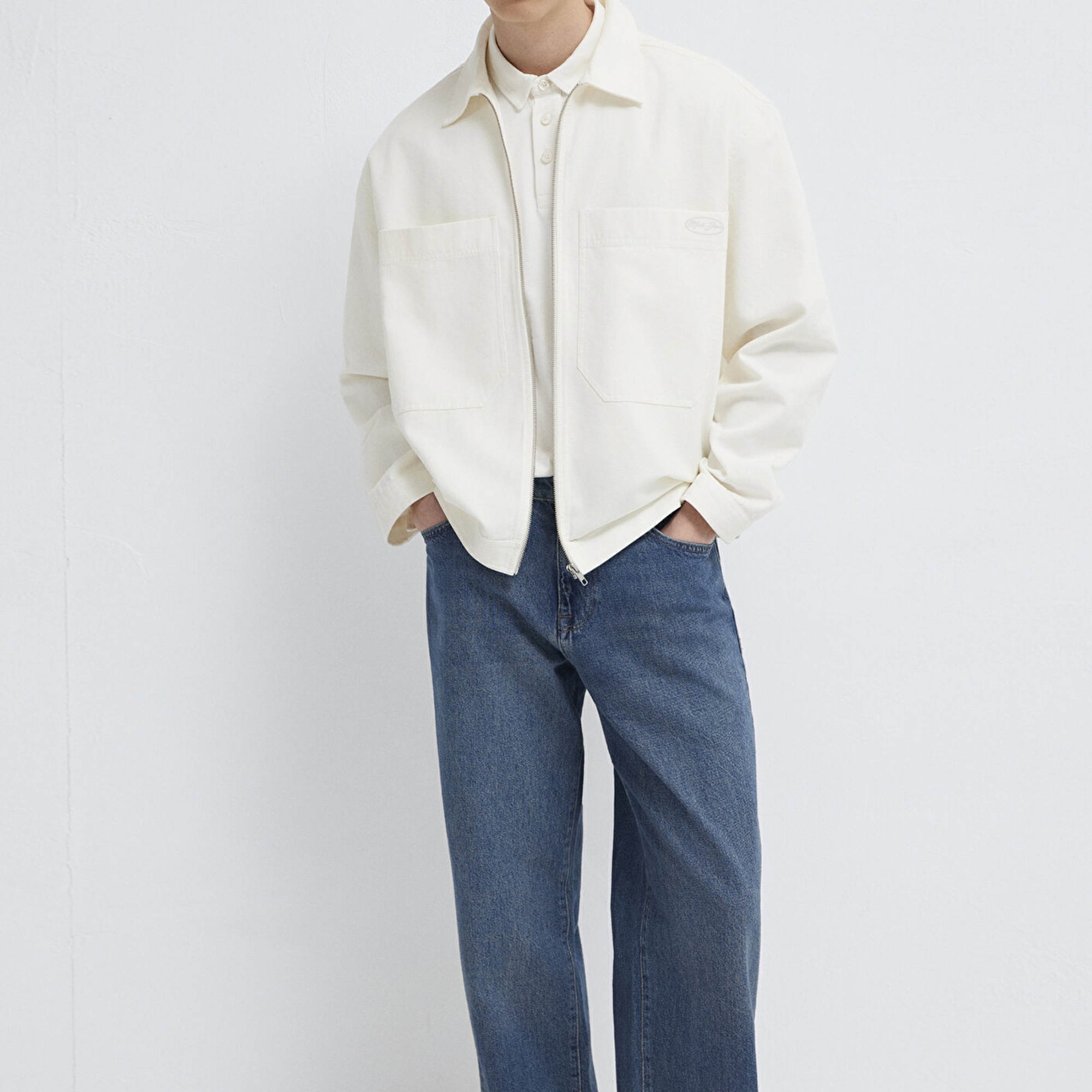 Mavi Ekru Gömlek Oversize / Geniş Kesim 0211861-70057