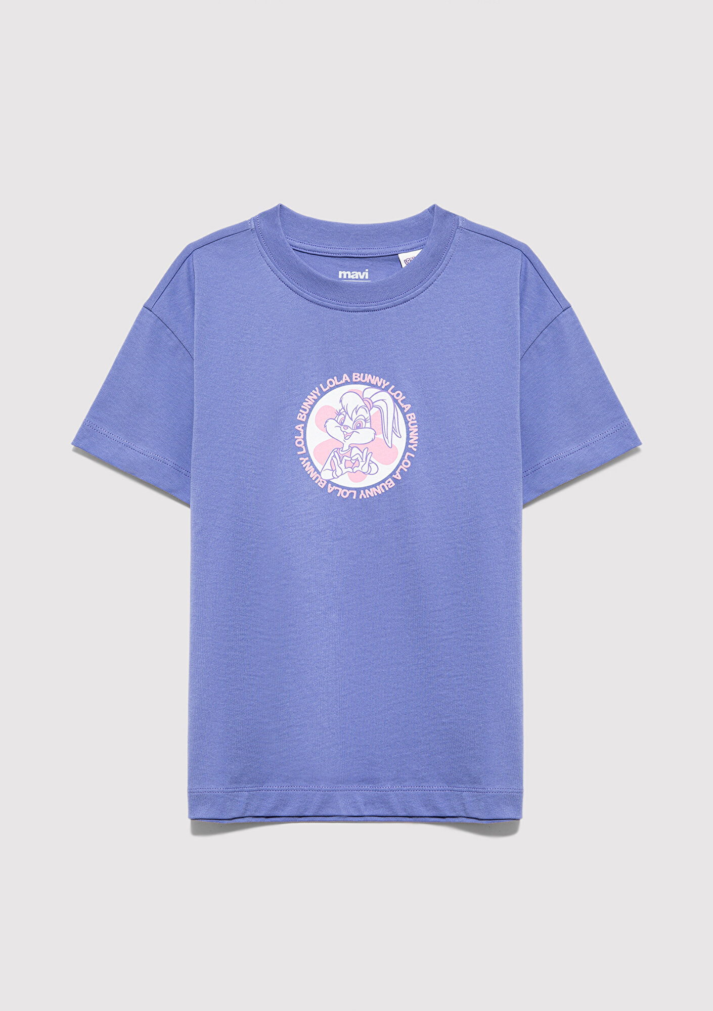  Mavi Lola Bunny Baskılı Mor Tişört Loose Fit / Bol Rahat Kesim 7610416-70662