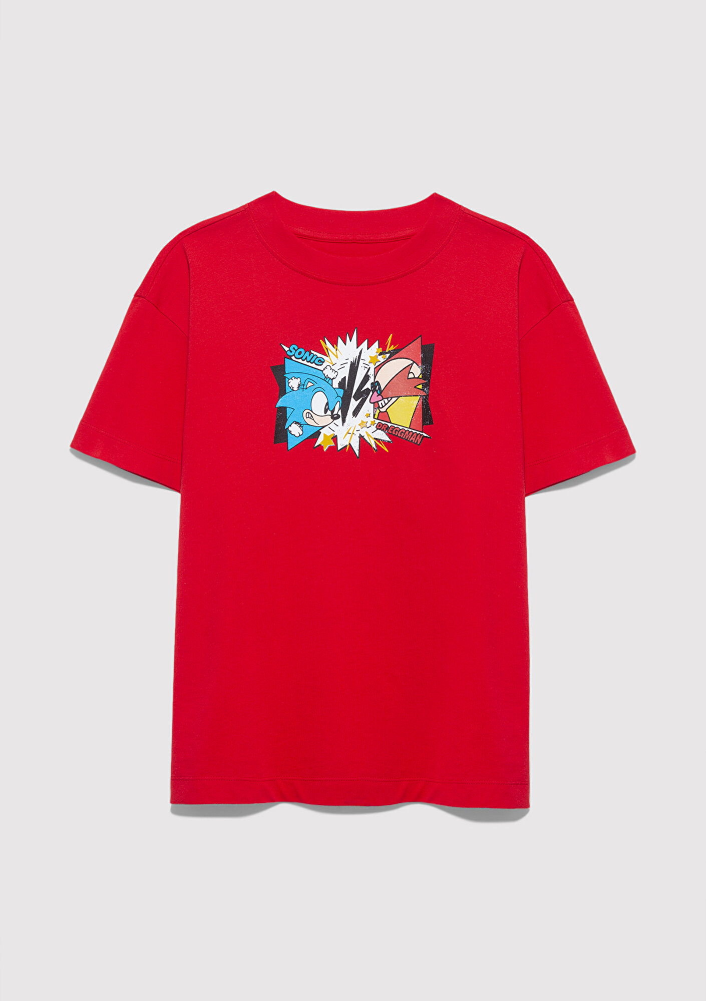 Mavi Sonic Baskılı Kırmızı Tişört Loose Fit / Bol Rahat Kesim 6610431-70478