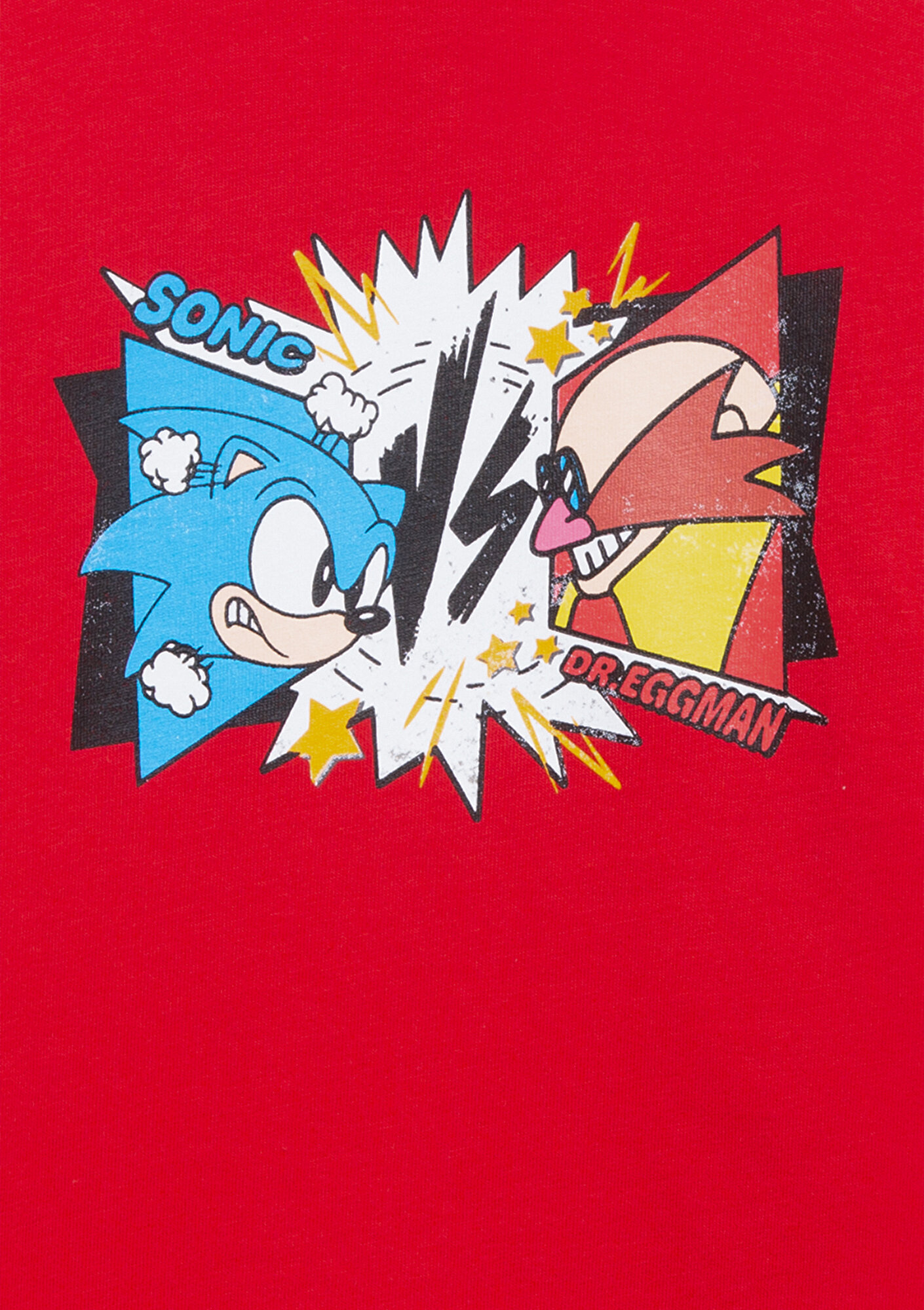  Mavi Sonic Baskılı Kırmızı Tişört Loose Fit / Bol Rahat Kesim 6610431-70478
