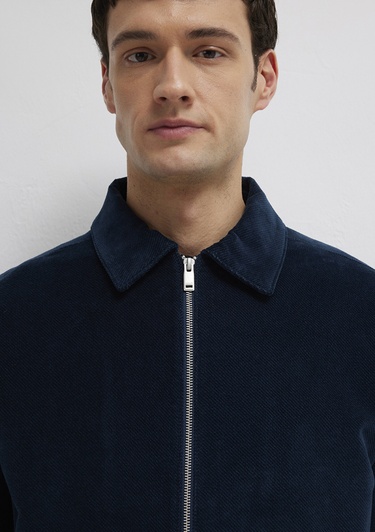  Mavi Lacivert Kadife Ceket Loose Fit / Bol Rahat Kesim 0110952-80872