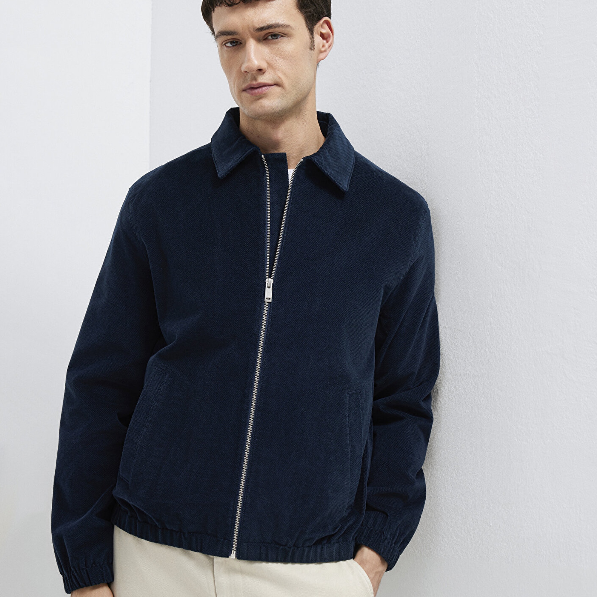 Mavi Lacivert Kadife Ceket Loose Fit / Bol Rahat Kesim 0110952-80872