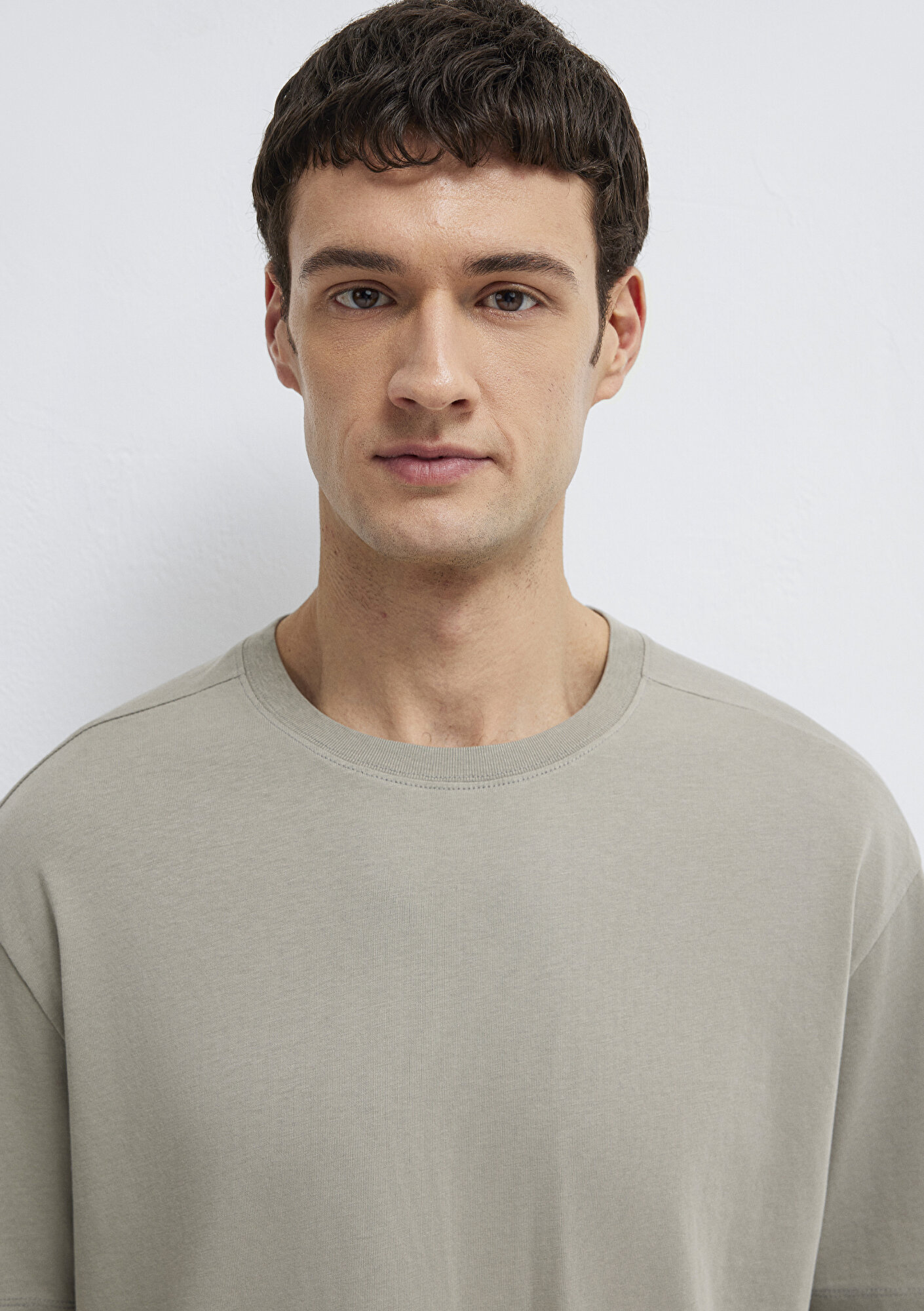  Mavi Kahverengi Basic Tişört Loose Fit / Bol Rahat Kesim 0613466-70352