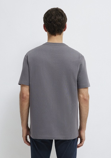  Mavi Antrasit Basic Tişört Loose Fit / Bol Rahat Kesim 0613466-90721