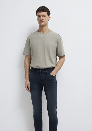  Mavi Kahverengi Basic Tişört Loose Fit / Bol Rahat Kesim 0613466-70352