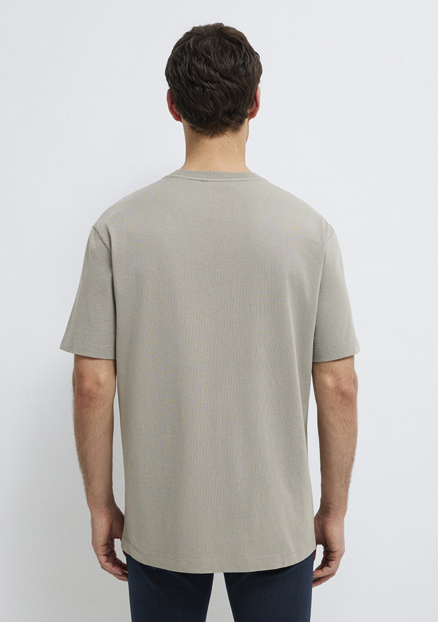  Mavi Kahverengi Basic Tişört Loose Fit / Bol Rahat Kesim 0613466-70352