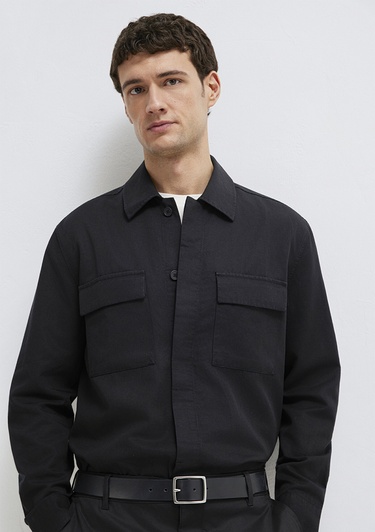  Mavi Siyah Gömlek Regular Fit / Normal Kesim 0211980-900