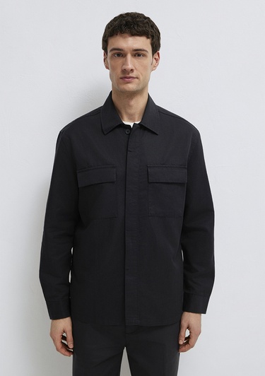  Mavi Siyah Gömlek Regular Fit / Normal Kesim 0211980-900