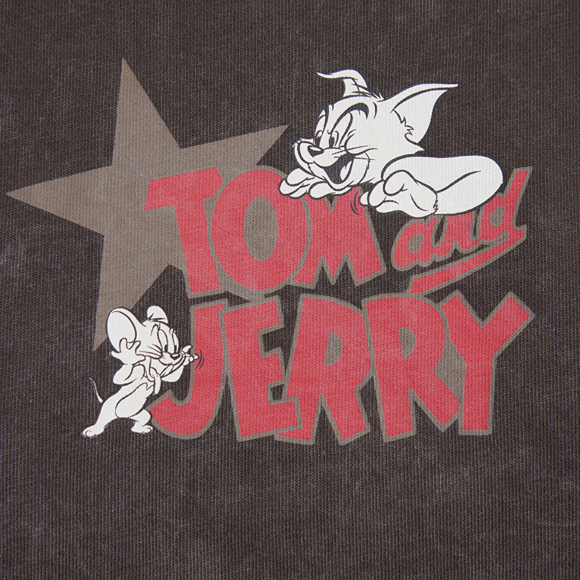 Mavi Tom ve Jerry Baskılı Kahverengi Tişört Boxy Fit 1614044-71603