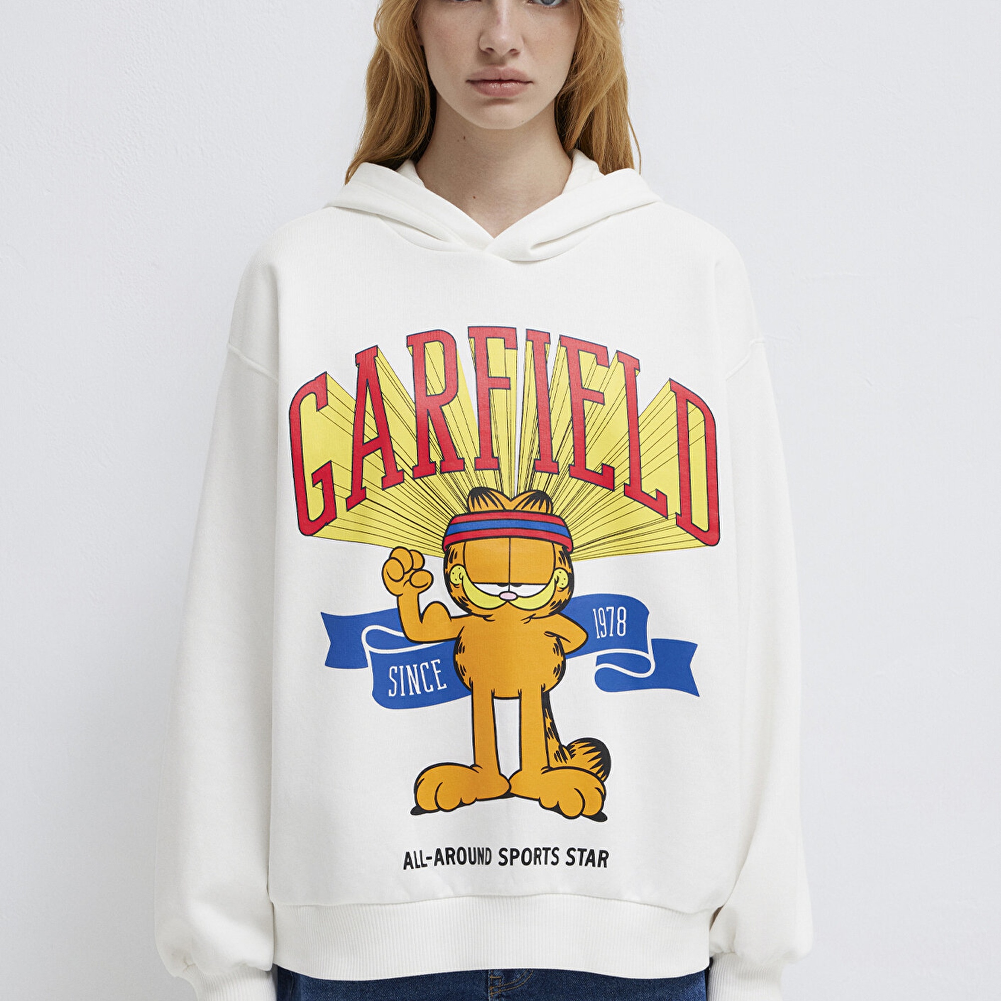 Mavi Garfield Baskılı Ekru Sweatshirt 1S10530-80194