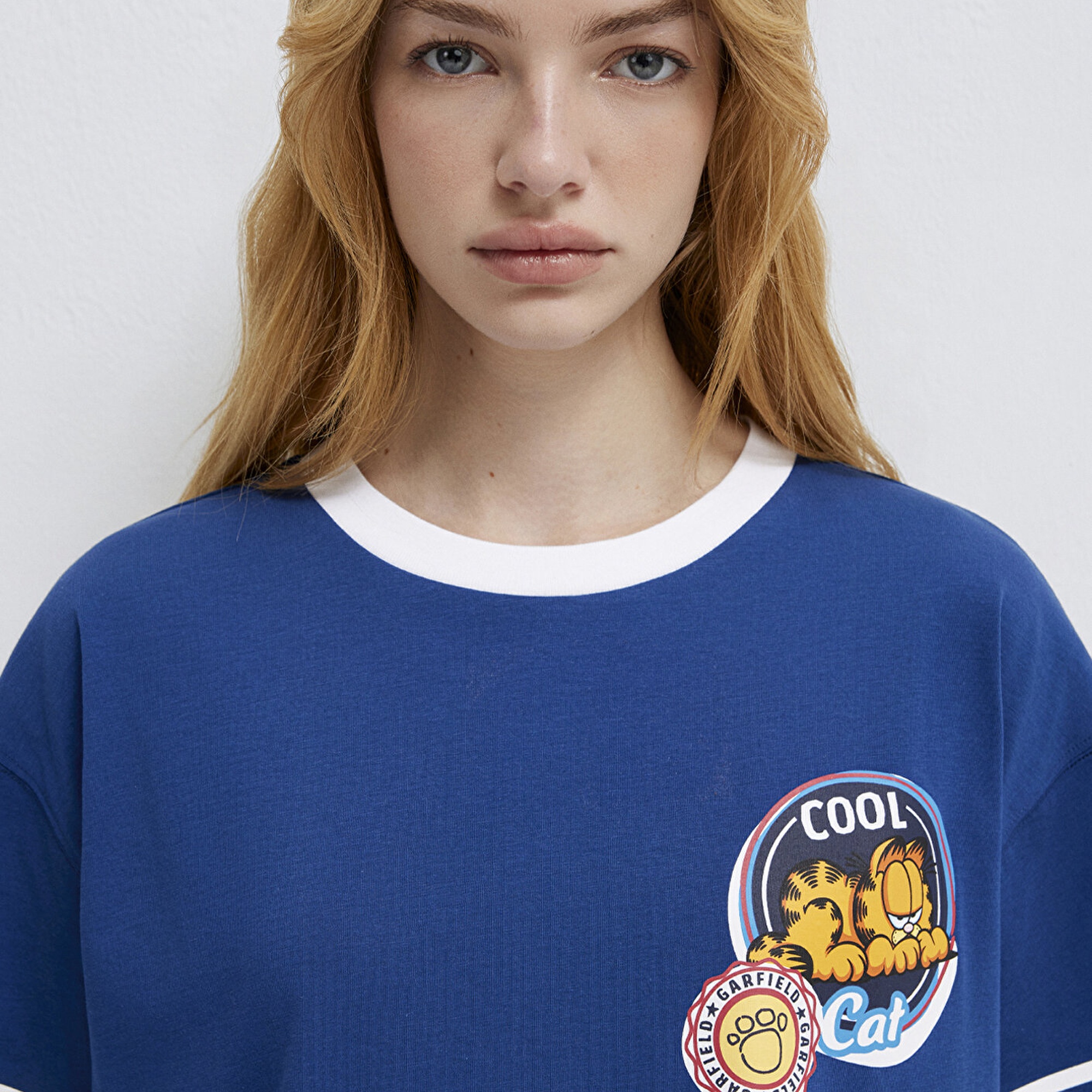 Mavi Garfield Baskılı Lacivert Tişört Loose Fit / Bol Rahat Kesim 1614052-82625