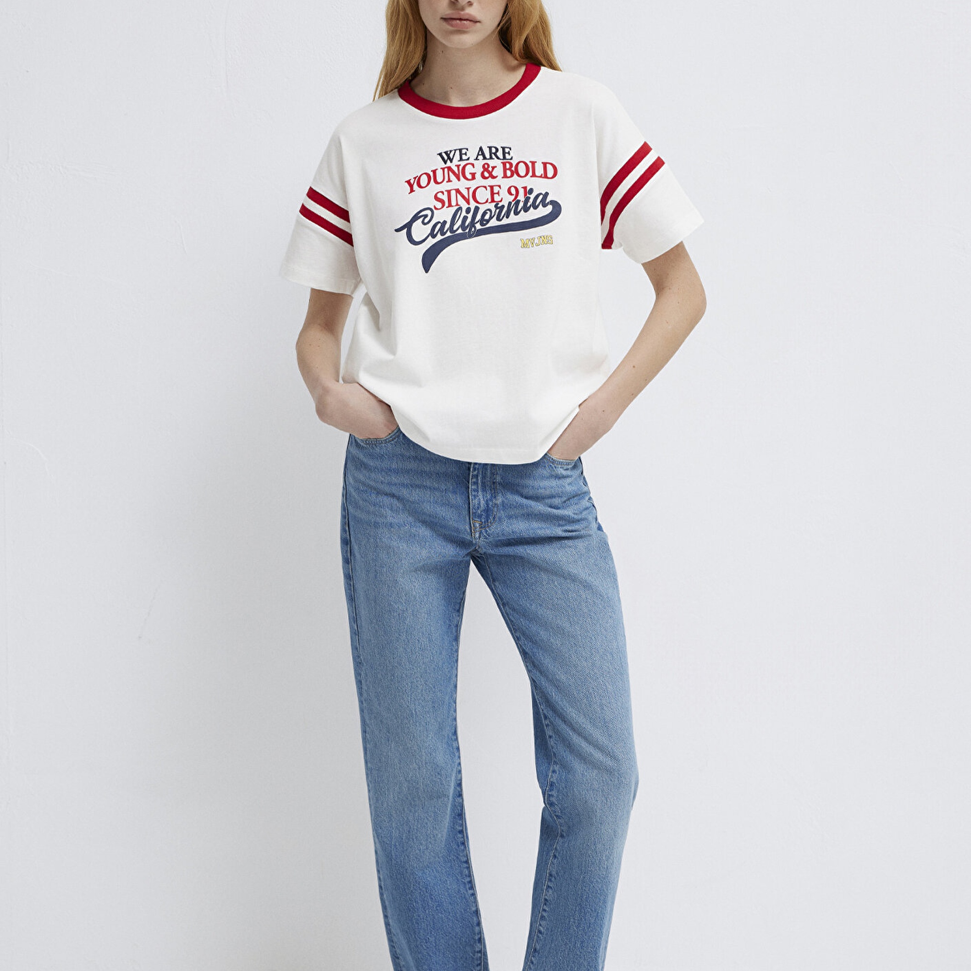 Mavi BaskılıEkru Tişört Regular Fit / Normal Kesim 1613861-70057