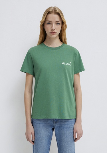  Mavi Mavi Logo Baskılı Yeşil Tişört Semi Slim Fit / Yarı Dar Kesim 1612962-71881