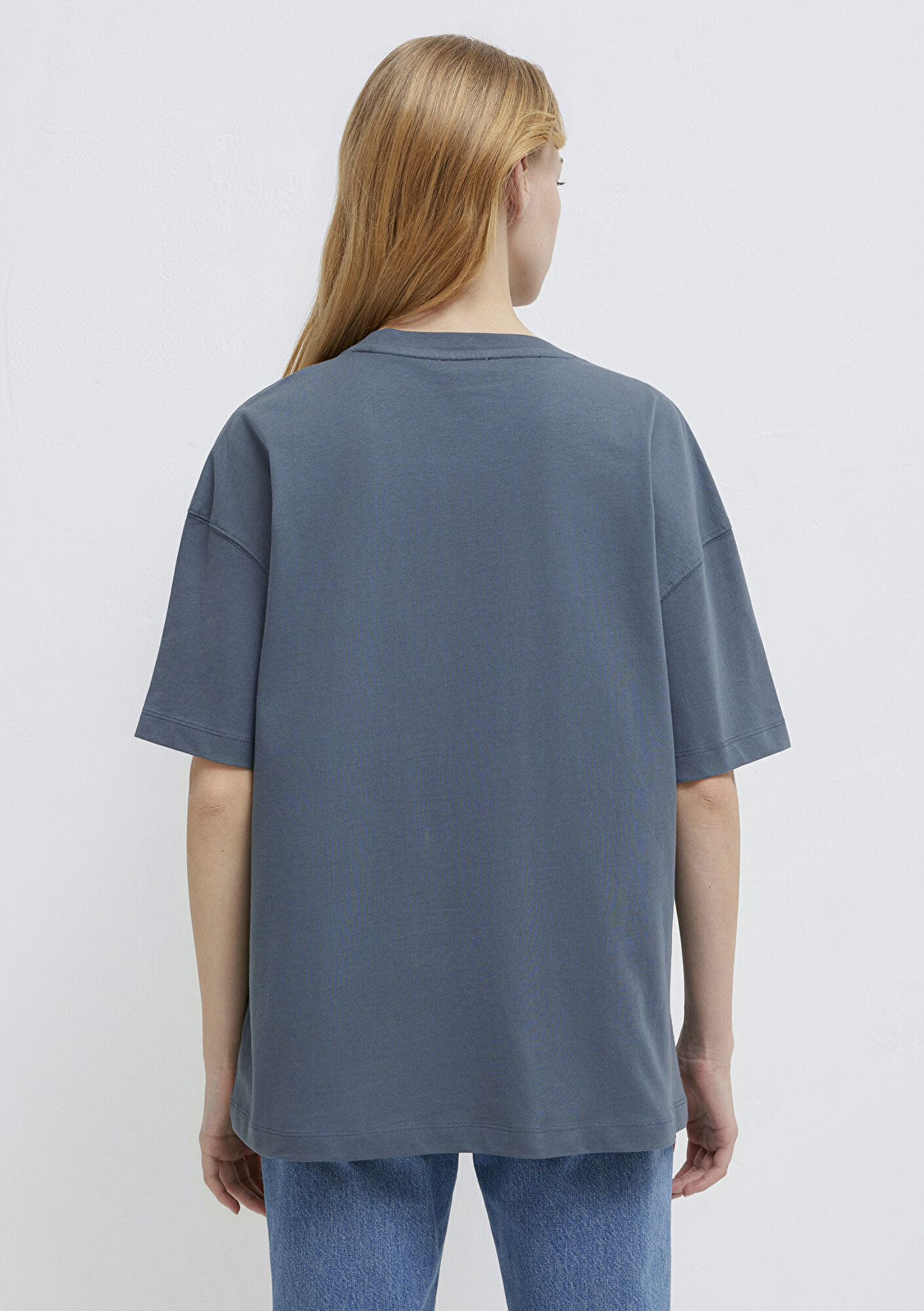 Mavi Mavi Logo Baskılı Lacivert Tişört Oversize / Geniş Kesim 1611592-80776