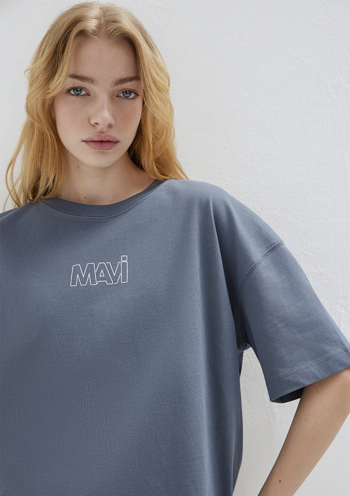 Mavi Mavi Logo Baskılı Lacivert Tişört Oversize / Geniş Kesim 1611592-80776