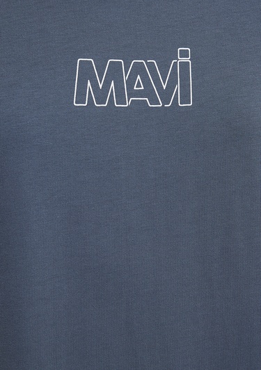  Mavi Mavi Logo Baskılı Lacivert Tişört Oversize / Geniş Kesim 1611592-80776