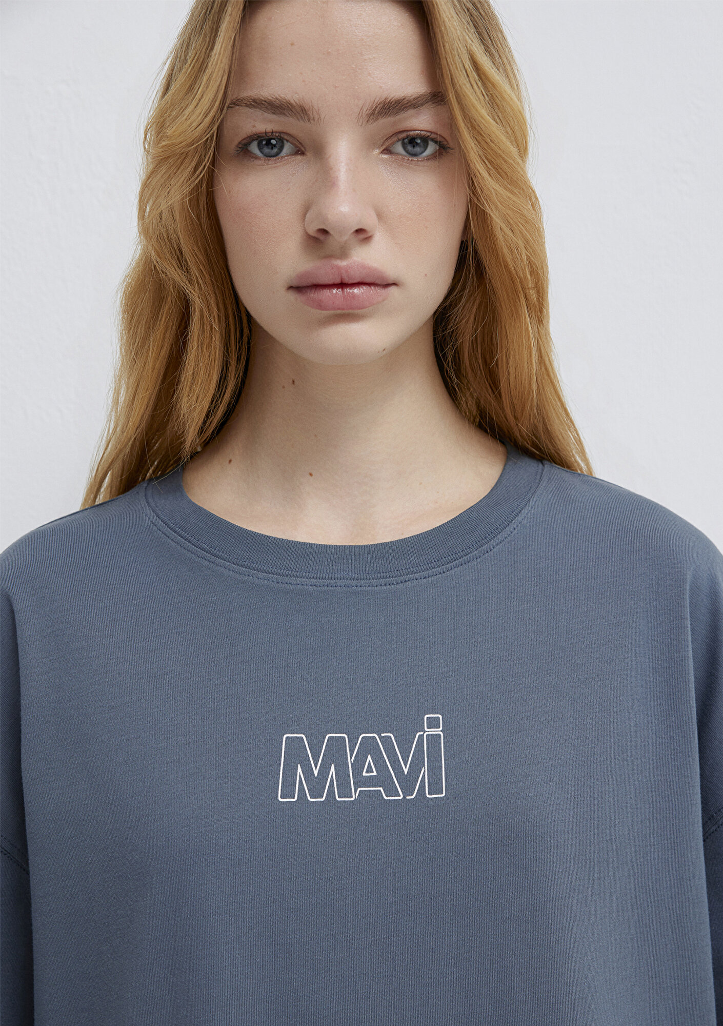 Mavi Mavi Logo Baskılı Lacivert Tişört Oversize / Geniş Kesim 1611592-80776